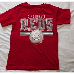MLB Apparel Boys Medium Cincinnati Reds Red Short Sleeve Graphic Print T-shirt
